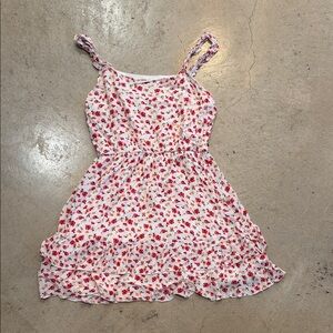 Altar'd State White and Red Floral Casual Dress